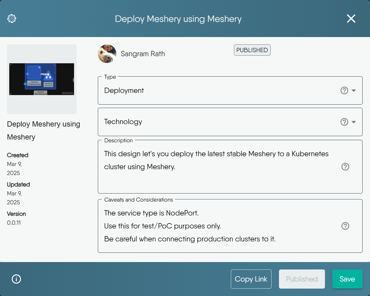 Design edit modal